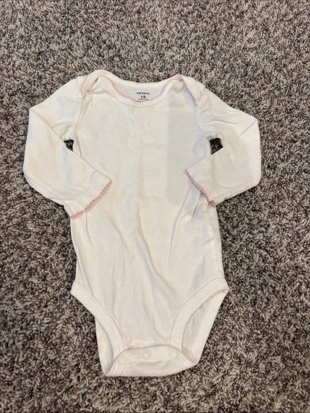 Carter's Girls Blue Owl & Cream Long Sleeve Bodysuits